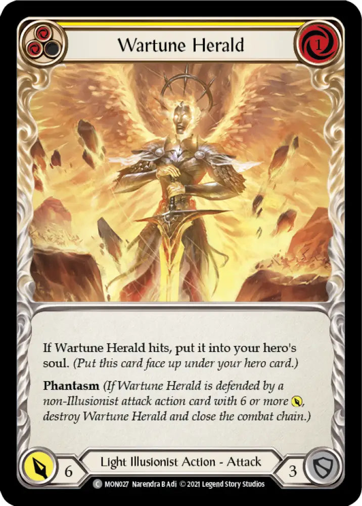 Wartune Herald (Yellow) [Monarch 1st Edition] 1st Edition Normal - Flesh And Blood Single
