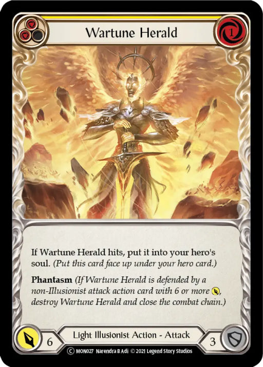 Wartune Herald (Yellow) [Monarch Unlimited] Unlimited Rainbow Foil - Flesh And Blood Single
