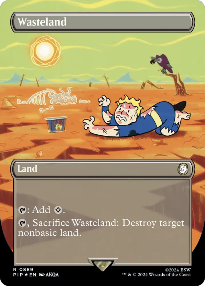 Wasteland (Borderless) (Surge Foil) [Fallout] - MTG Single