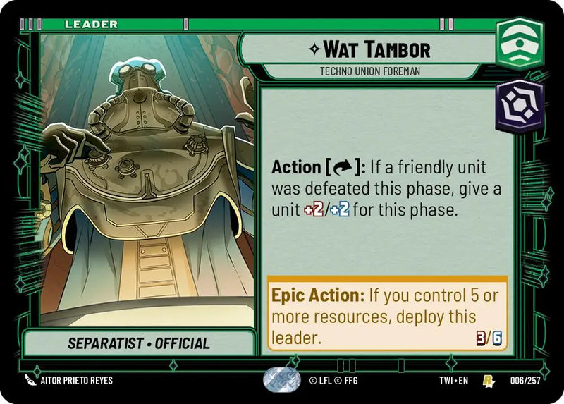 Wat Tambor - Techno Union Foreman (006/257) [Twilight of the Republic] - Star Wars: Unlimited Single
