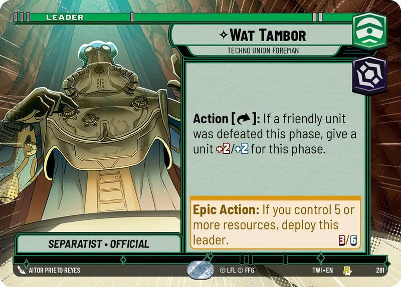 Wat Tambor - Techno Union Foreman (Hyperspace) (281) [Twilight of the Republic] - Star Wars: Unlimited Single