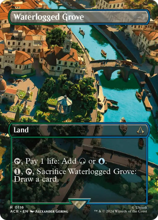 Waterlogged Grove (Borderless) [Assassin’s Creed] - MTG Single