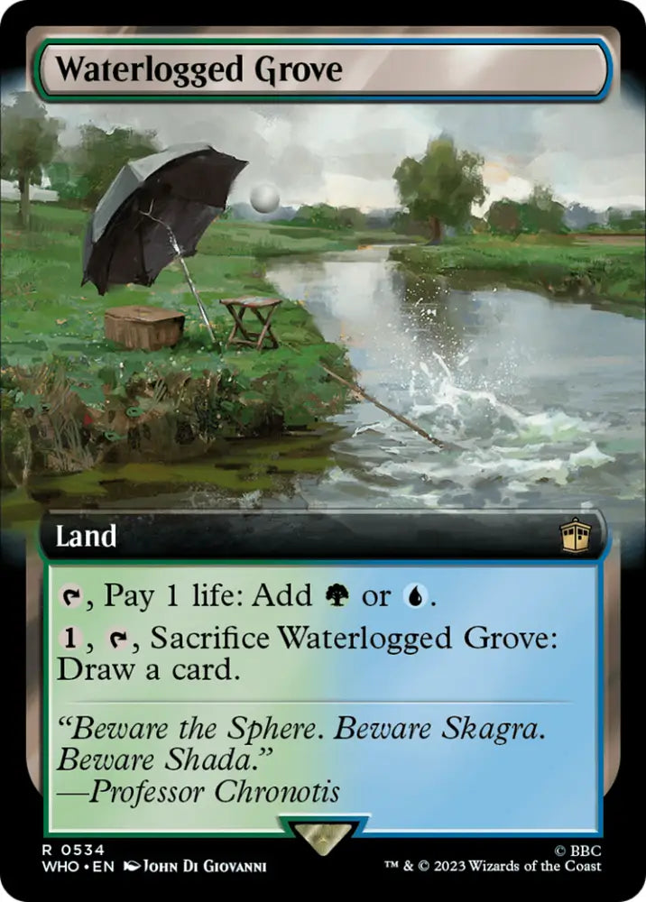 Waterlogged Grove (Extended Art) [Doctor Who] - MTG Single