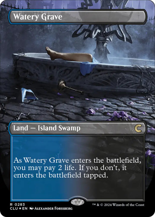 Watery Grave (Borderless) [Ravnica: Clue Edition] - MTG Single