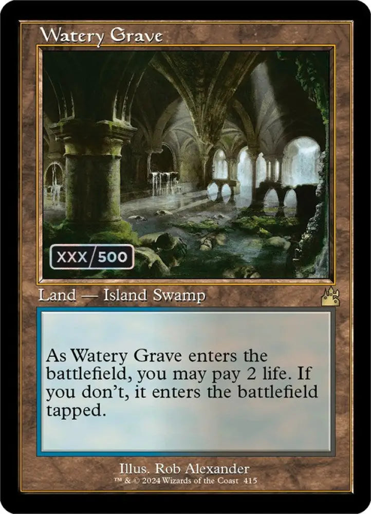 Watery Grave (Retro) (Serialized) [Ravnica Remastered] - MTG Single