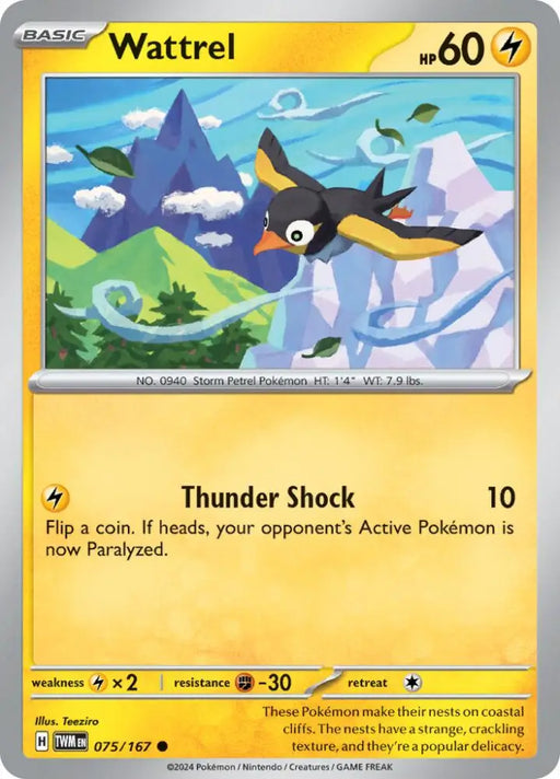 Wattrel (075/167) [Scarlet & Violet: Twilight Masquerade] - Pokemon Single