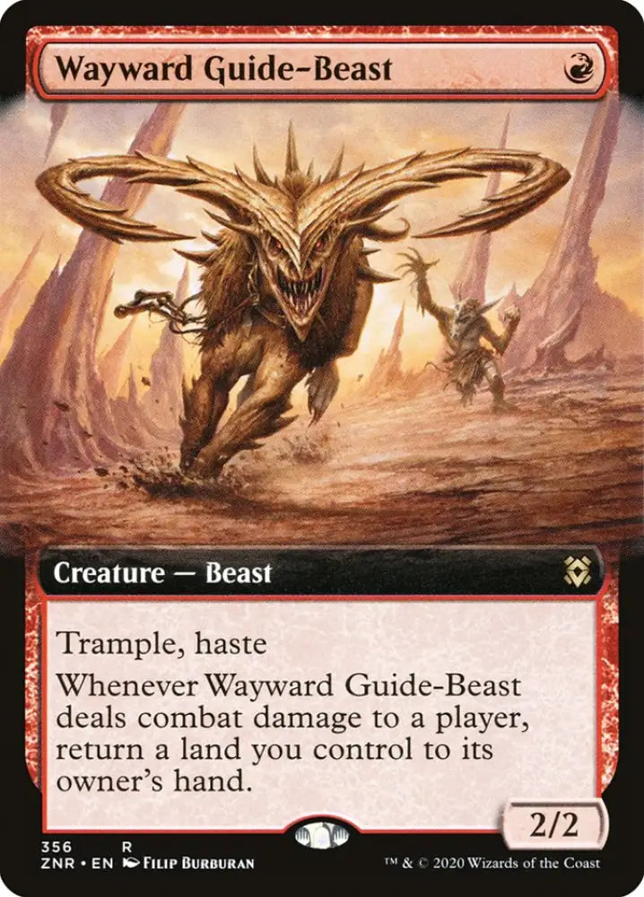 Wayward Guide-Beast (Extended Art) [Zendikar Rising] - MTG Single