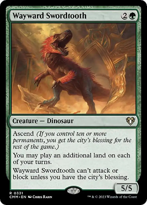 Wayward Swordtooth [Commander Masters] - MTG Single