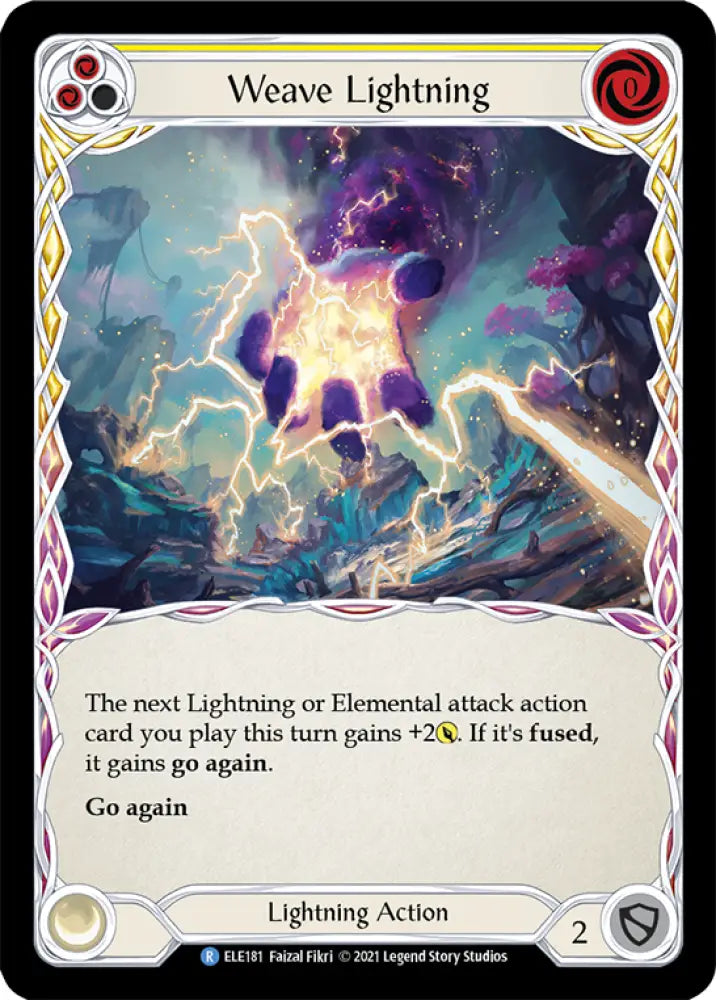 Weave Lightning (Yellow) [Tales of Aria 1st Edition] 1st Edition Rainbow Foil - Flesh And Blood Single