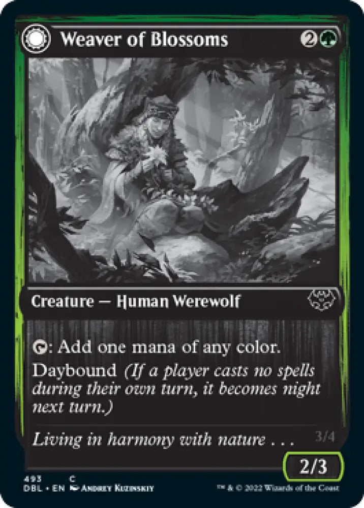 Weaver of Blossoms // Blossom-Clad Werewolf [Innistrad: Double Feature] - MTG Single