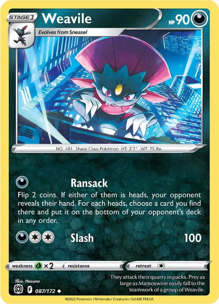 Weavile (087/172) [Sword & Shield: Brilliant Stars] - Pokemon Single