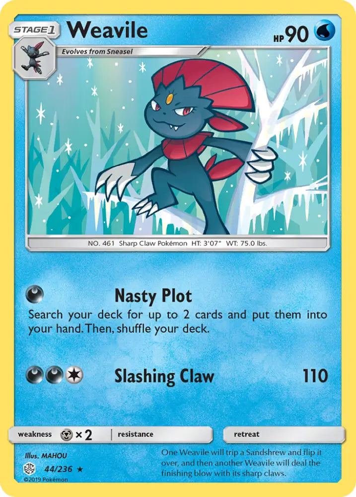Weavile (44/236) [Sun & Moon: Cosmic Eclipse] - Pokemon Single