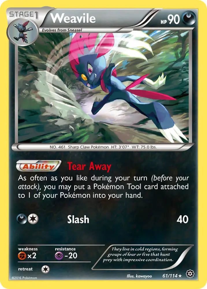 Weavile (61/114) [XY: Steam Siege] - Pokemon Single