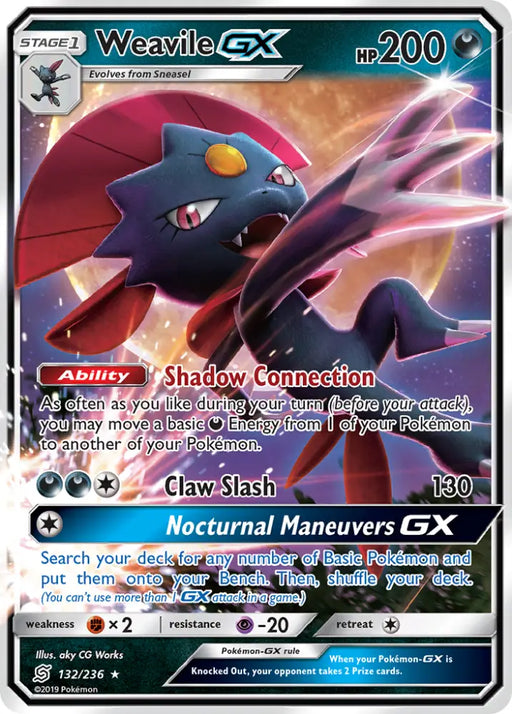 Weavile GX (132/236) [Sun & Moon: Unified Minds] - Pokemon Single