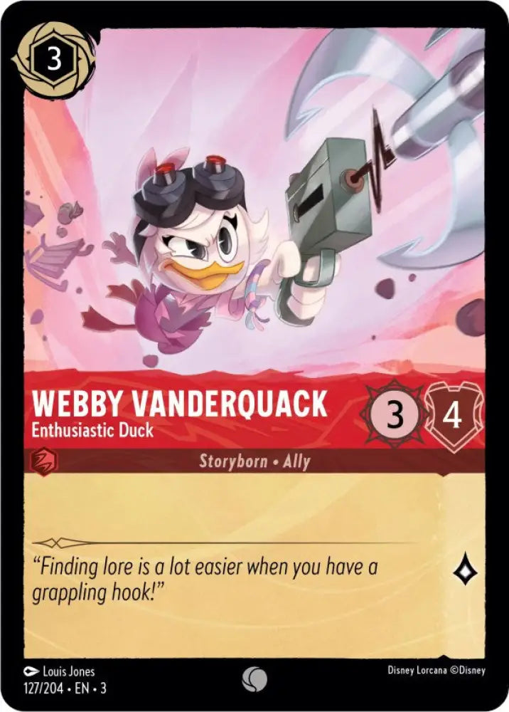 Webby Vanderquack - Enthusiastic Duck (127/204) [Into the Inklands] - Lorcana Single
