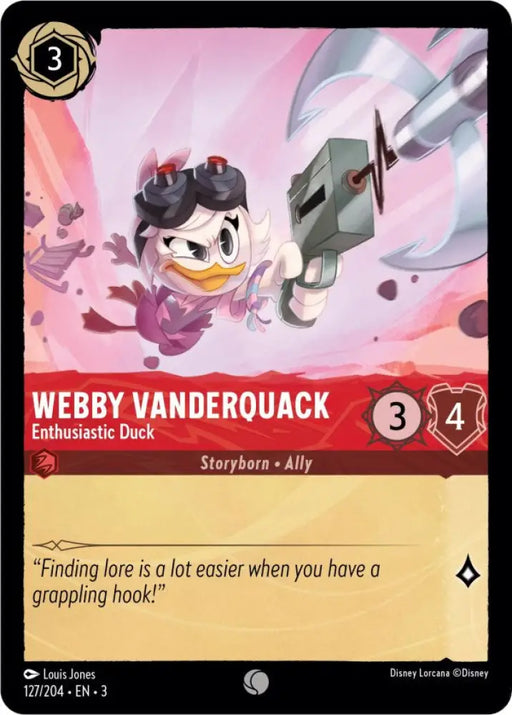 Webby Vanderquack - Enthusiastic Duck (127/204) [Into the Inklands] - Lorcana Single