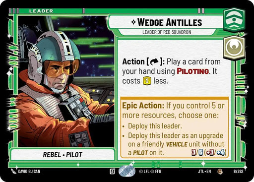 Wedge Antilles - Leader of Red Squadron (008/257) [Jump to Lightspeed] - Star Wars: Unlimited Single
