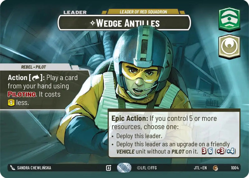 Wedge Antilles - Leader of Red Squadron (Showcase) (1004) [Jump to Lightspeed] - Star Wars: Unlimited Single
