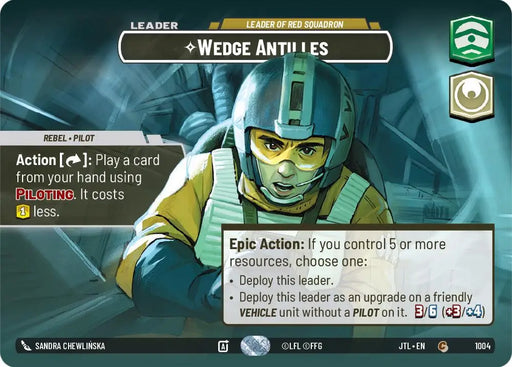 Wedge Antilles - Leader of Red Squadron (Showcase) (1004) [Jump to Lightspeed] - Star Wars: Unlimited Single