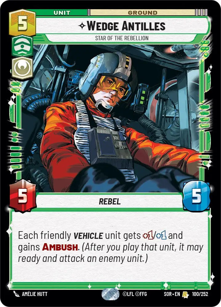 Wedge Antilles - Star of the Rebellion (100/252) [Spark of Rebellion] - Star Wars: Unlimited Single