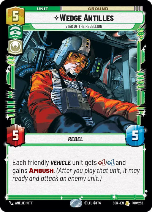 Wedge Antilles - Star of the Rebellion (100/252) [Spark of Rebellion] - Star Wars: Unlimited Single