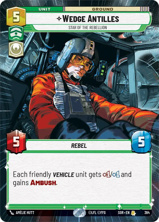 Wedge Antilles - Star of the Rebellion (Hyperspace) (364) [Spark of Rebellion] - Star Wars: Unlimited Single