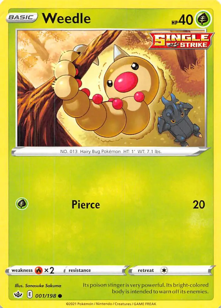 Weedle (001/198) [Sword & Shield: Chilling Reign] - Pokemon Single