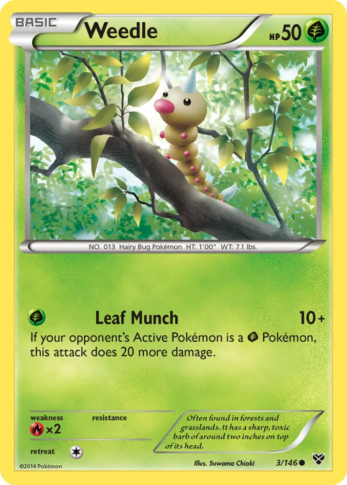 Weedle (3/146) [XY: Base Set] - Pokemon Single