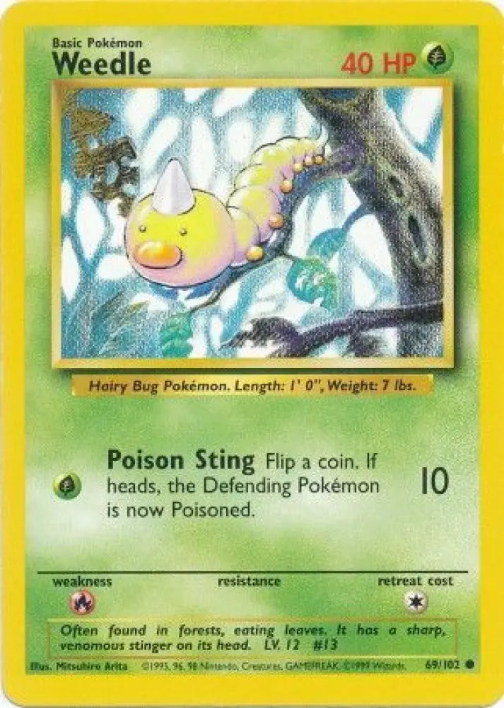 Weedle (69/102) [Base Set Unlimited] - Pokemon Single