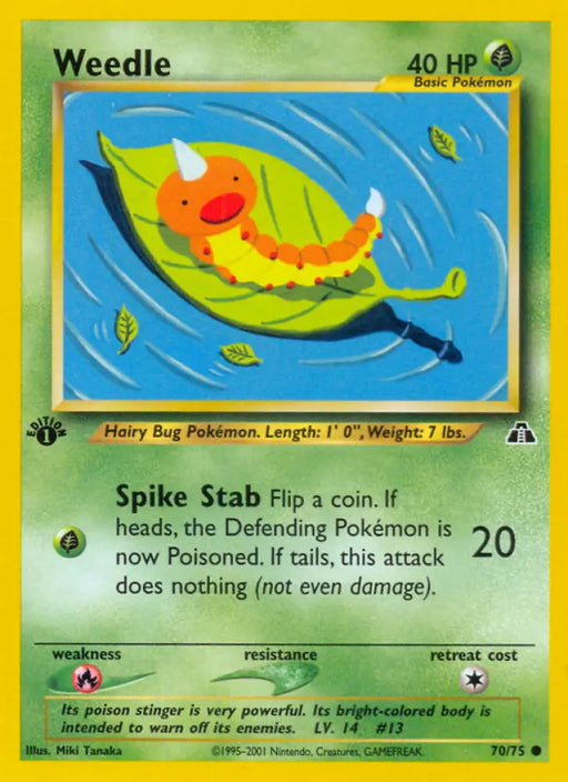 Weedle (70/75) [Neo Discovery 1st Edition] - Pokemon Single