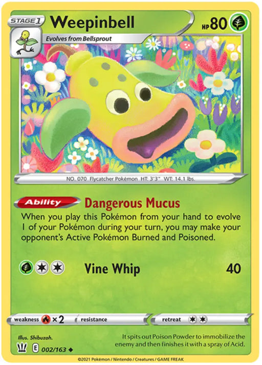 Weepinbell (002/163) [Sword & Shield: Battle Styles] - Pokemon Single
