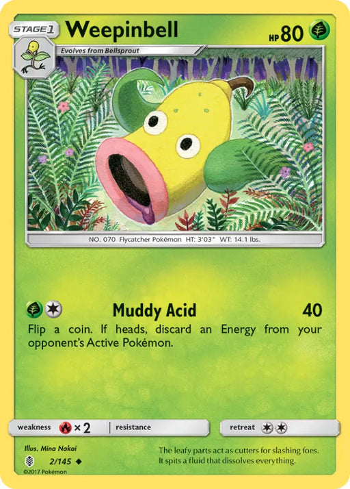 Weepinbell (2/145) [Sun & Moon: Guardians Rising] - Pokemon Single