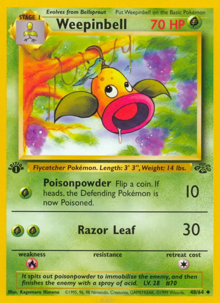 Weepinbell (48/64) [Jungle 1st Edition] - Pokemon Single