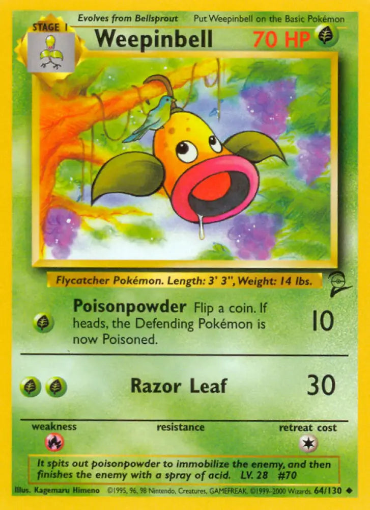Weepinbell (64/130) [Base Set 2] - Pokemon Single