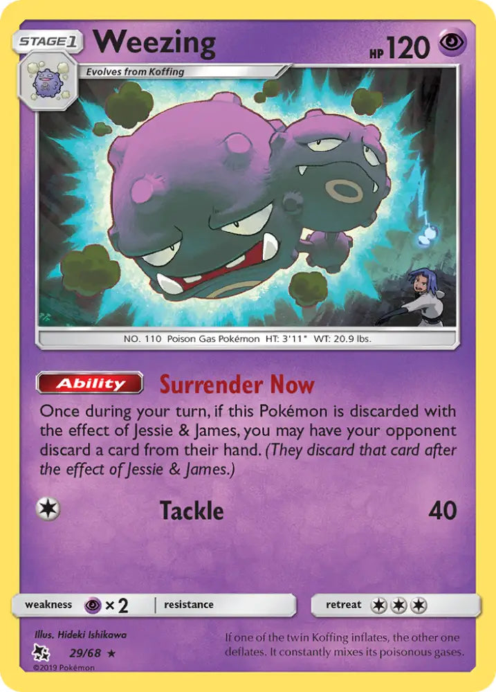 Weezing (29/68) [Sun & Moon: Hidden Fates] - Pokemon Single