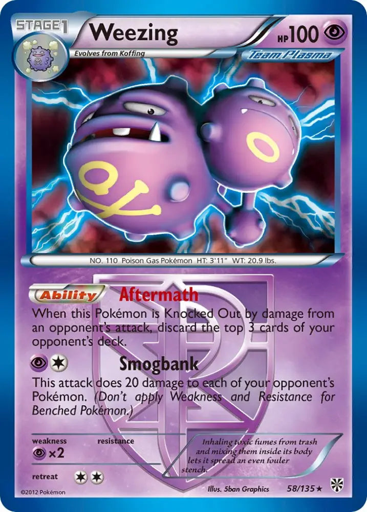 Weezing (58/135) (Theme Deck Exclusive) [Black & White: Plasma Storm] - Pokemon Single
