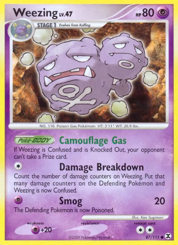 Weezing (87/111) [Platinum: Rising Rivals] - Pokemon Single