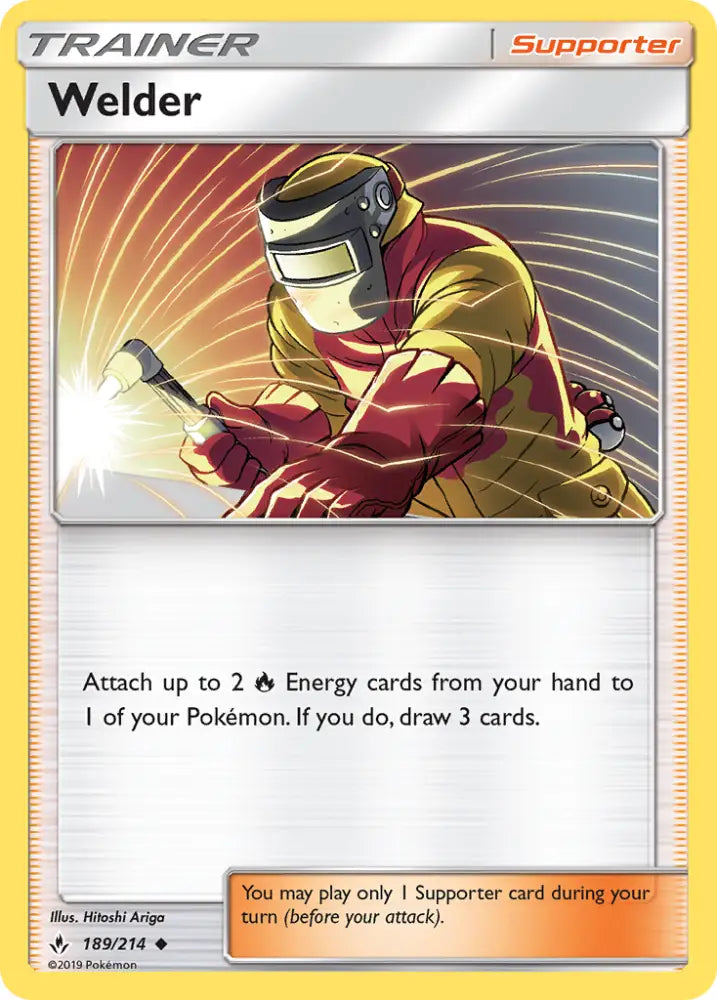 Welder (189/214) [Sun & Moon: Unbroken Bonds] - Pokemon Single