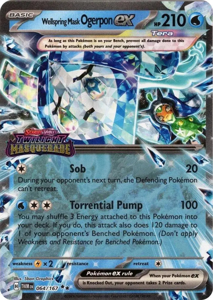Wellspring Mask Ogerpon ex (Twilight Masquerade Stamp) (064/167) [Miscellaneous Cards and Products]