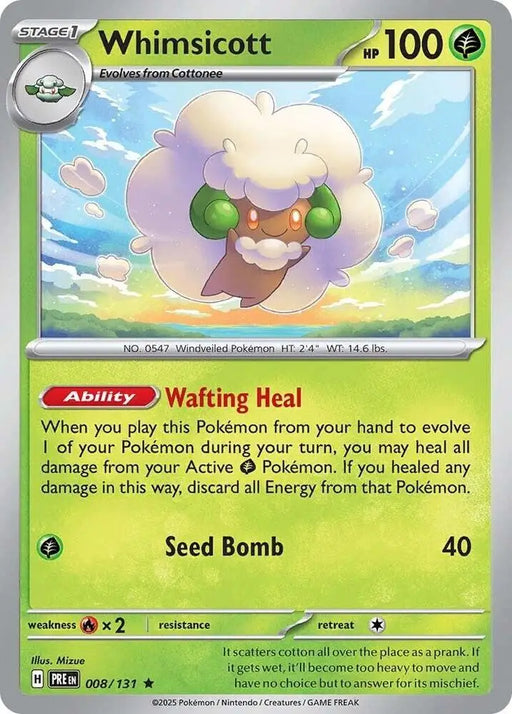 Whimsicott (008/131) [Scarlet & Violet: Prismatic Evolutions] - Pokemon Single