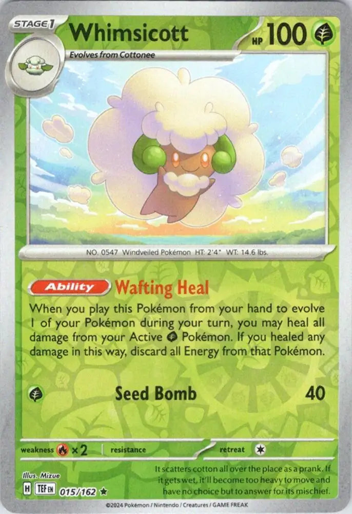 Whimsicott (015/162) [Scarlet & Violet: Temporal Forces] - Pokemon Single