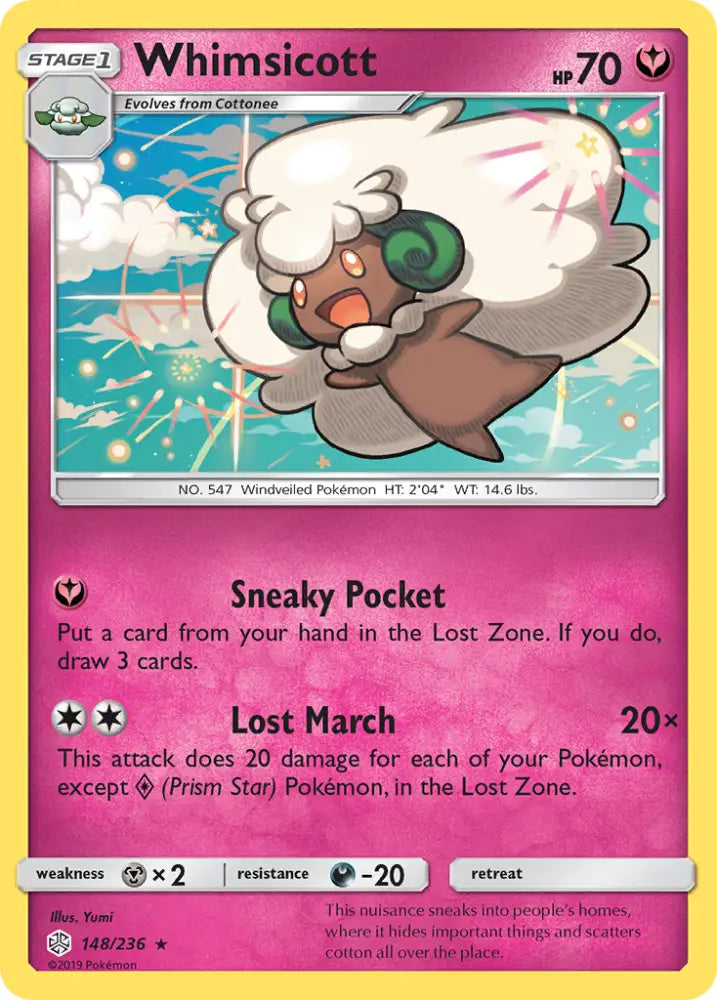 Whimsicott (148/236) [Sun & Moon: Cosmic Eclipse] - Pokemon Single