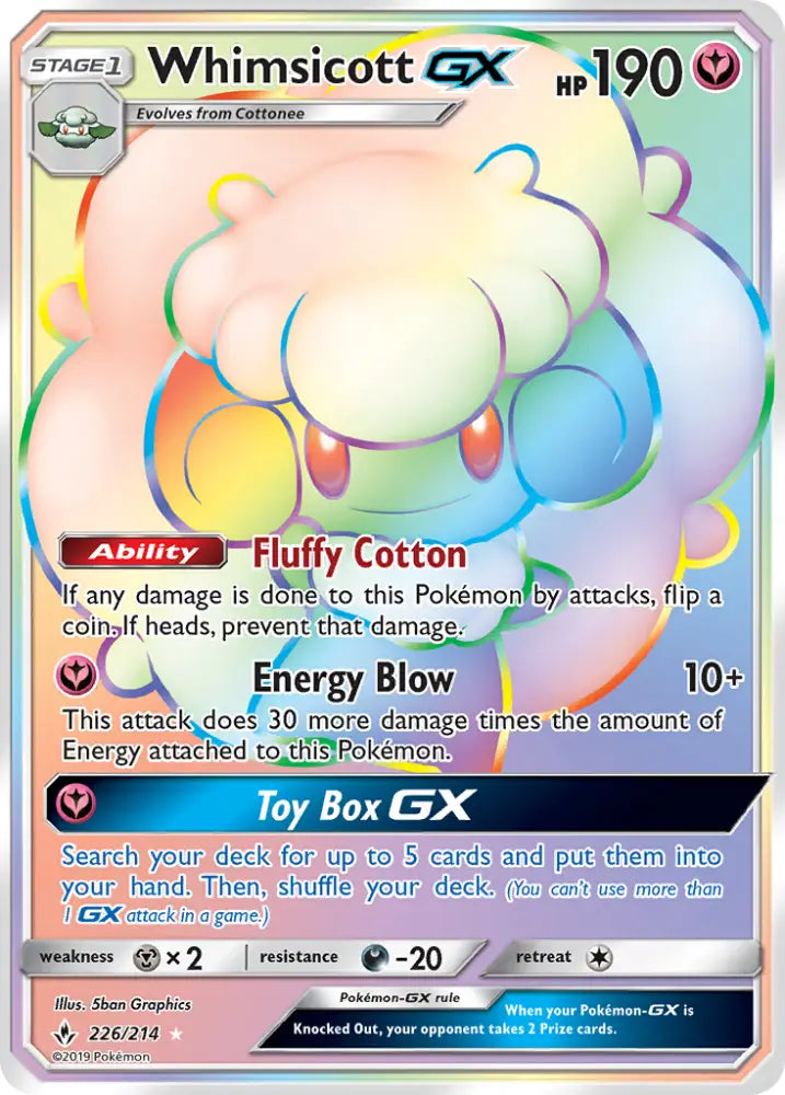 Whimsicott GX (226/214) [Sun & Moon: Unbroken Bonds] - Pokemon Single
