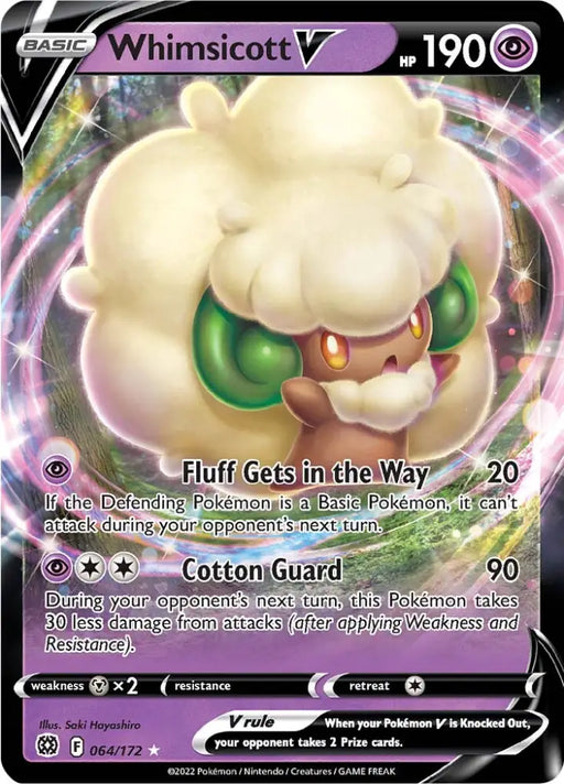 Whimsicott V (064/172) [Sword & Shield: Brilliant Stars] - Pokemon Single