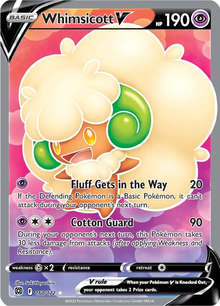 Whimsicott V (160/172) [Sword & Shield: Brilliant Stars] - Pokemon Single