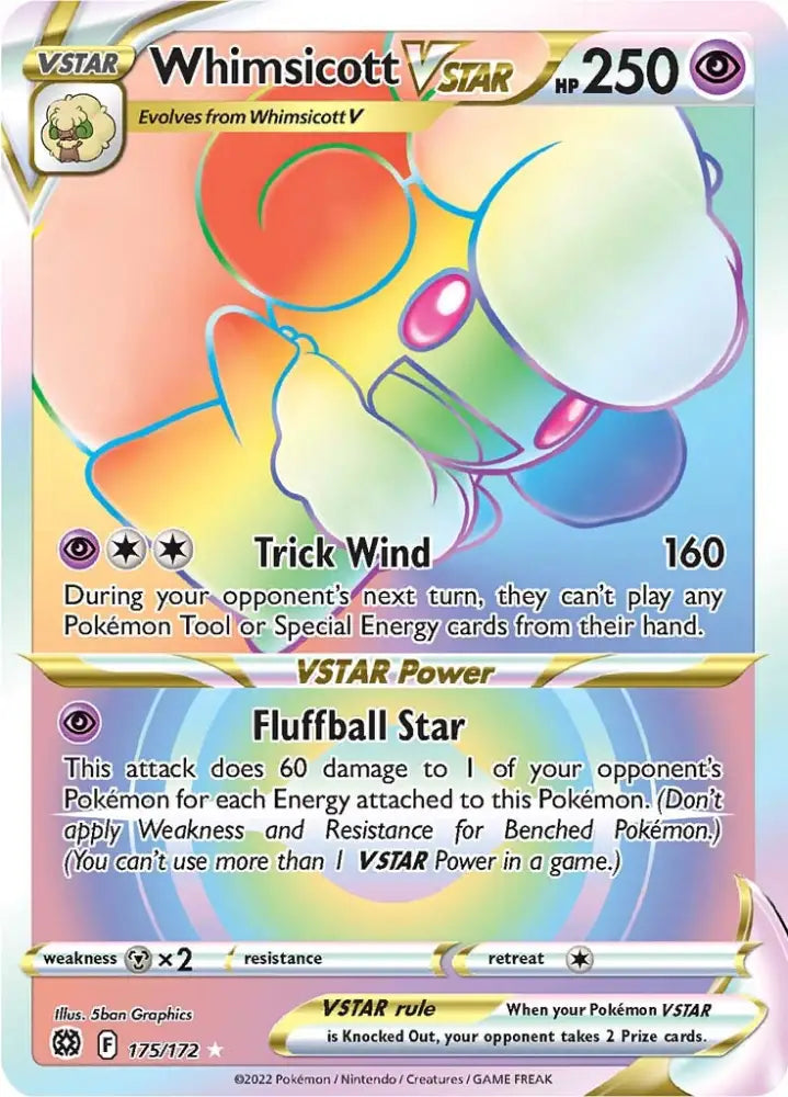 Whimsicott VSTAR (175/172) [Sword & Shield: Brilliant Stars] - Pokemon Single