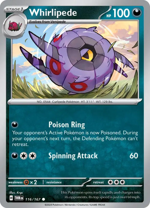 Whirlipede (116/167) [Scarlet & Violet: Twilight Masquerade] - Pokemon Single