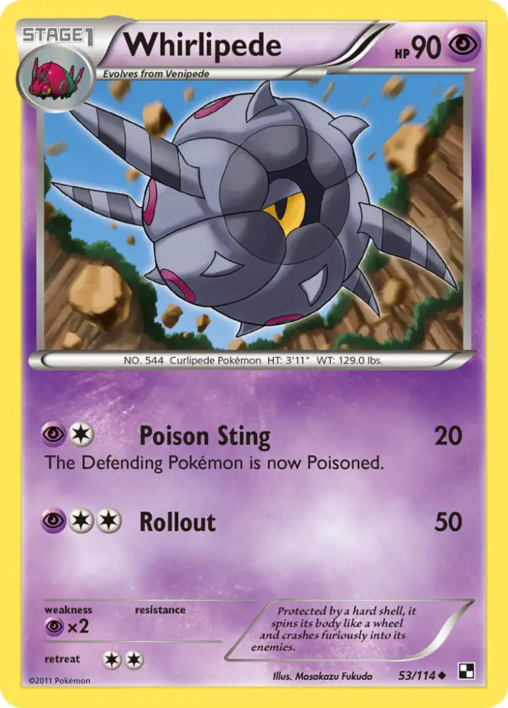 Whirlipede (53/114) [Black & White: Base Set] - Pokemon Single