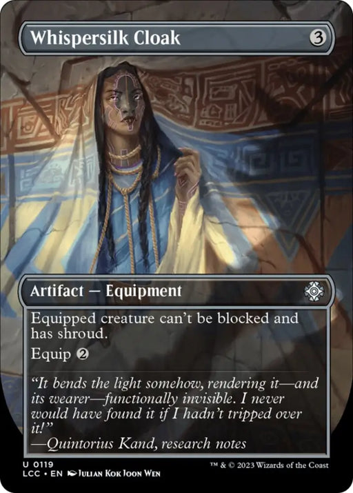 Whispersilk Cloak (Borderless) [The Lost Caverns of Ixalan Commander] - MTG Single