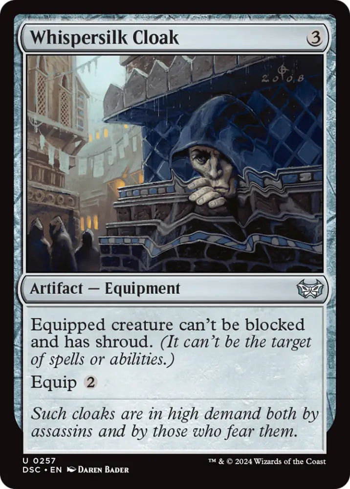 Whispersilk Cloak [Duskmourn: House of Horror Commander] - MTG Single